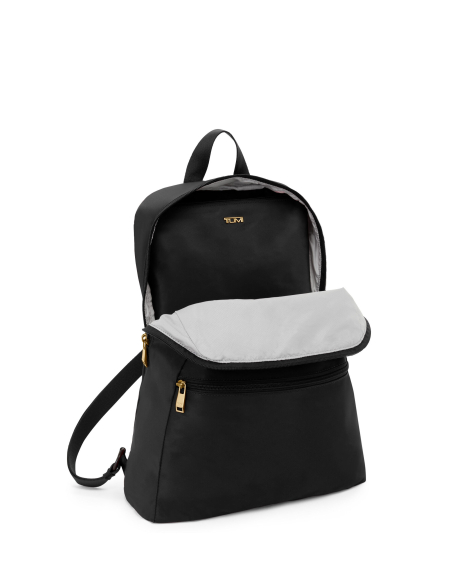 Sac à dos pliable Just In Case TUMI Black/Gold, compartiment principal ouvert