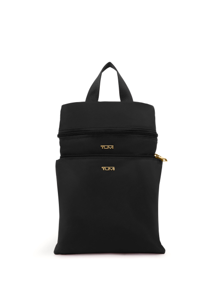Sac à dos pliable Just In Case TUMI Black/Gold, replié dans sa pochette