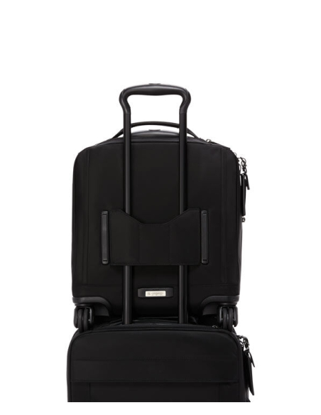 Valise Léger Compact 40,5 cm TUMI Black/Gunmetal, dos fixé sur une valise
