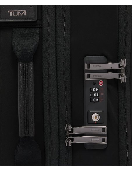 Valise cabine Léger 55 cm TUMI Black/Gunmetal, détail de la serrure TSA