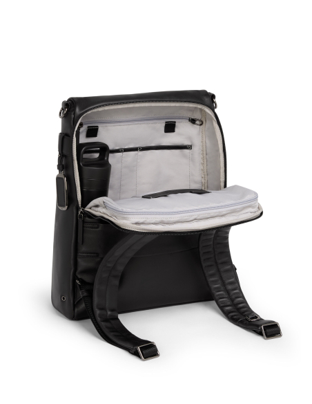 Sac à dos convertible Limerick TUMI Black/Gunmetal, compartiment ouvert et rangements