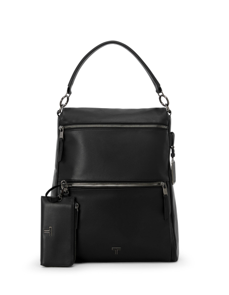 Sac à dos convertible Limerick TUMI Black/Gunmetal, pochette détachée devant le sac