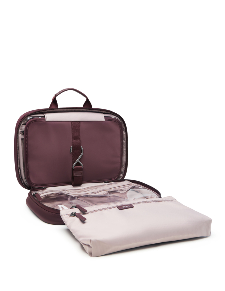 Trousse de toilette Madeline TUMI Rosewood, ouverture partielle et pochette