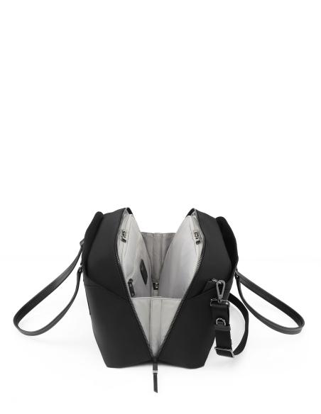 Sac de voyage Montclair TUMI Black/Gunmetal, ouverture partielle vue de côté