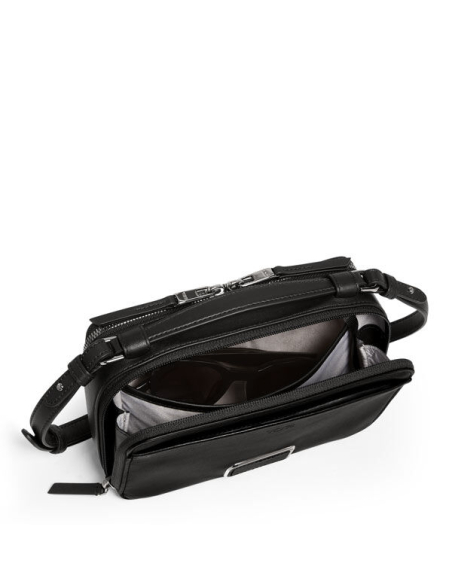 Sac bandoulière Myla TUMI Black/Gunmetal, deux compartiments ouverts