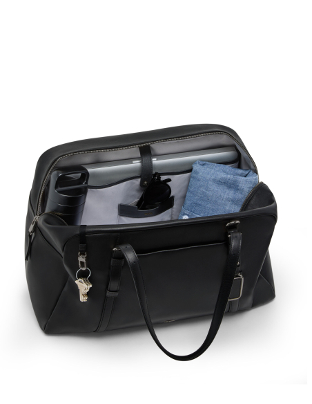 Sac cabas Oaklynn TUMI Black/Gunmetal, intérieur avec ordinateur et bouteille