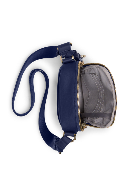 Sac bandoulière Persia TUMI Indigo/Light Gold, intérieur et rangements pour cartes