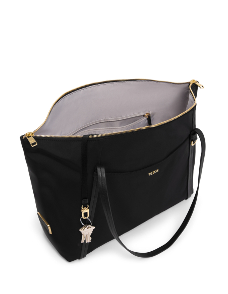 Sac cabas Q nylon TUMI Black/Gold, ouverture avec attache-clés