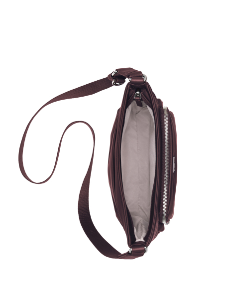 Sac bandoulière Tyler polyester TUMI Rosewood, compartiment principal ouvert