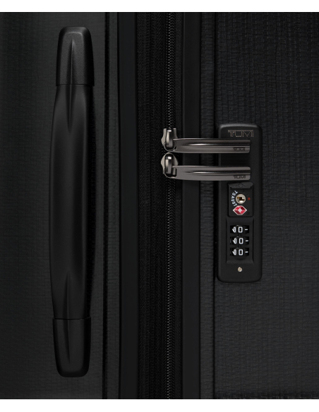 Valise cabine extensible TUMI Latitude 55 cm Carbon Black, serrure TSA et tirettes des zips