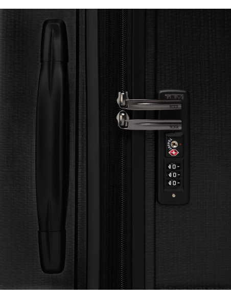 Valise cabine large extensible TUMI Latitude 55 cm Carbon Black, serrure TSA et tirettes des zips