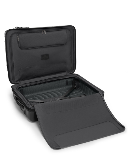 Valise soute extensible TUMI Latitude 76 cm Carbon Black, intérieur avec panneau rabattu et sangles visibles