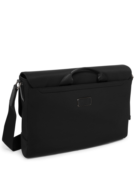 Dos de la sacoche TUMI Harrison Midland Black avec poignée et bandoulière