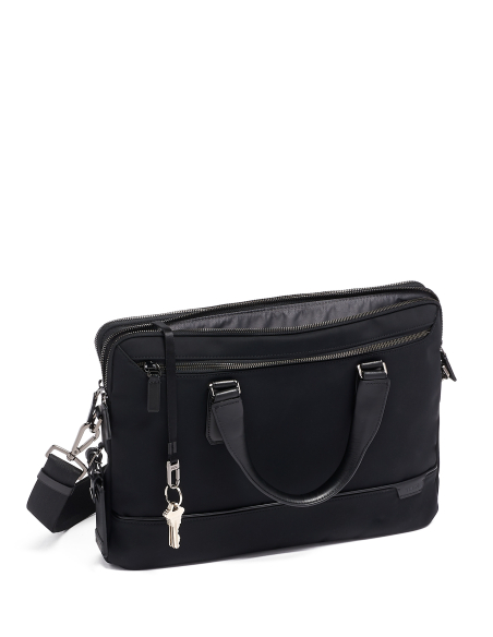 TUMI Harrison Sycamore Noir : poche avant ouverte avec attache-clés