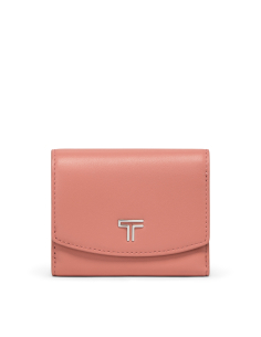 Portefeuille compact à rabat en cuir TUMI Belden Pink Clay, référence 159112-A869
