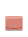 Portefeuille compact à rabat en cuir TUMI Belden Pink Clay, référence 159112-A869