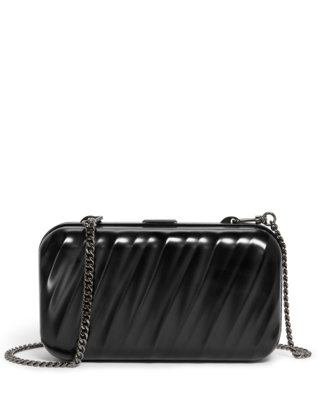 Minaudière TUMI Matte Black, vue avant avec chaîne