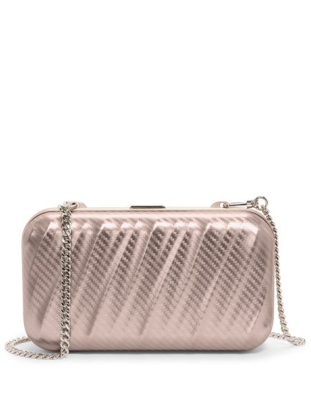 Minaudière TUMI Texture Blush, vue avant avec chaîne