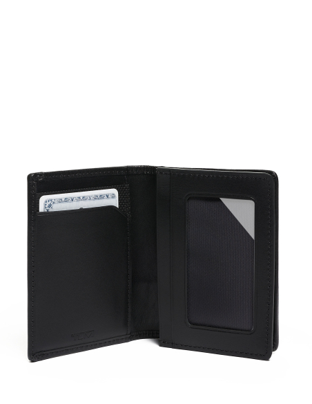 Porte-cartes à soufflet TUMI Alpha Black, vue ouverte des poches et des emplacements pour cartes