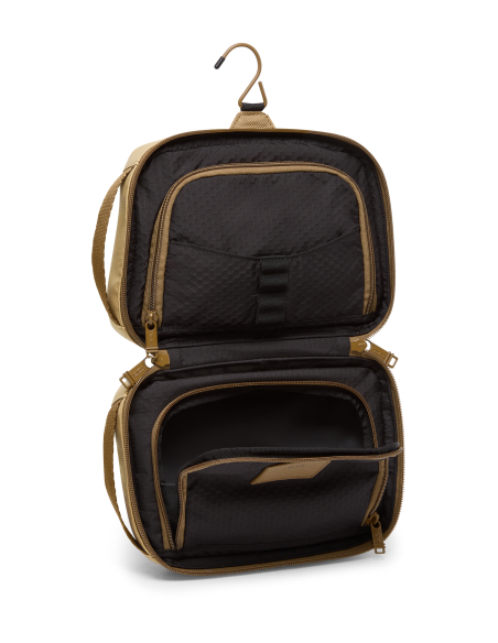 Trousse de toilette Response TUMI Alpha Bravo Khaki, vue déployée avec crochet de suspension