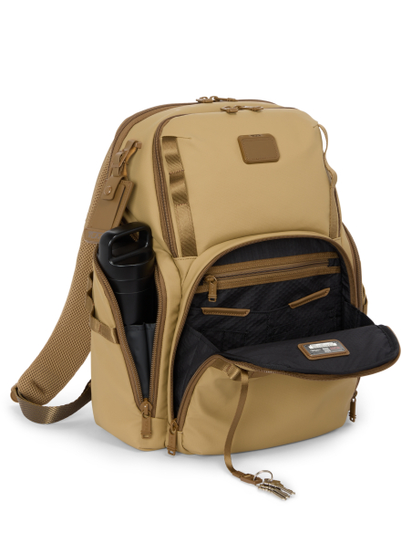 Sac à dos Search TUMI Alpha Bravo Khaki, poche avant ouverte et attache-clés