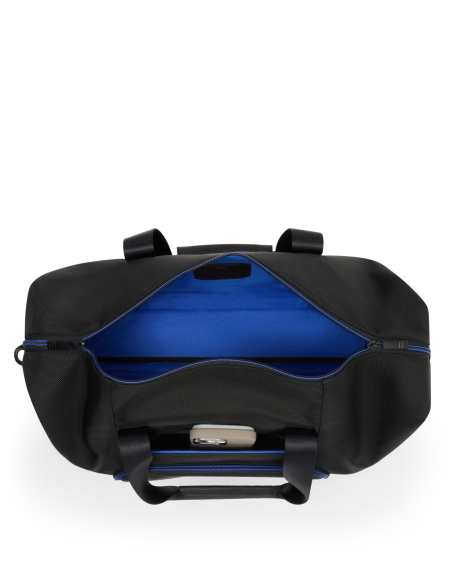Sac de voyage double extension TUMI Alpha Black/Ultra Blue, vue supérieure du rangement et de la poche avant