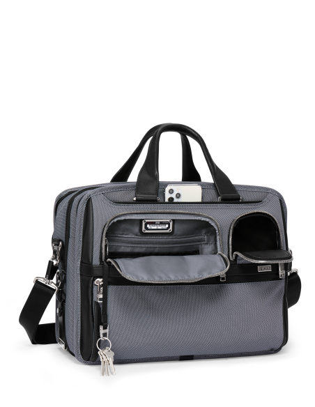 Serviette extensible 15 pouces TUMI Alpha X Meteor Grey, organisation des poches avant