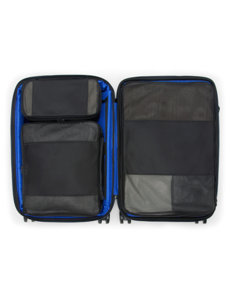 Valise cabine extensible 55 cm TUMI Alpha Black/Ultra Blue, organisation intérieure des rangements