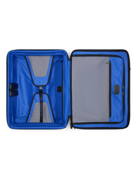 Valise soute extensible 66 cm TUMI Alpha Black/Ultra Blue, ouverture complète et séparateur
