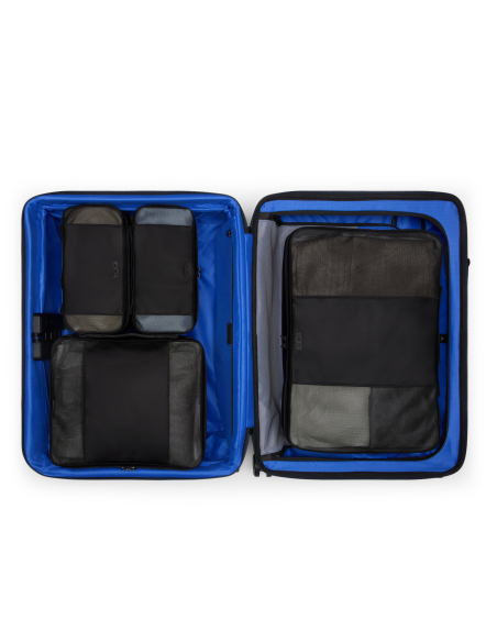 Valise soute extensible 66 cm TUMI Alpha Black/Ultra Blue, organisation des poches et sangles intérieures