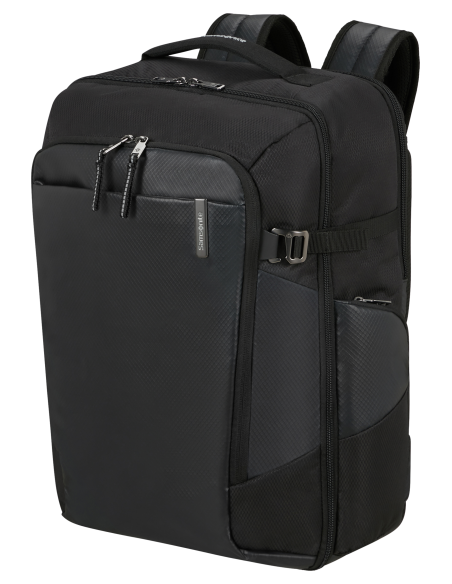 Sac à dos Samsonite Armox 17,3 pouces Noir, vue de trois quarts et poches frontales