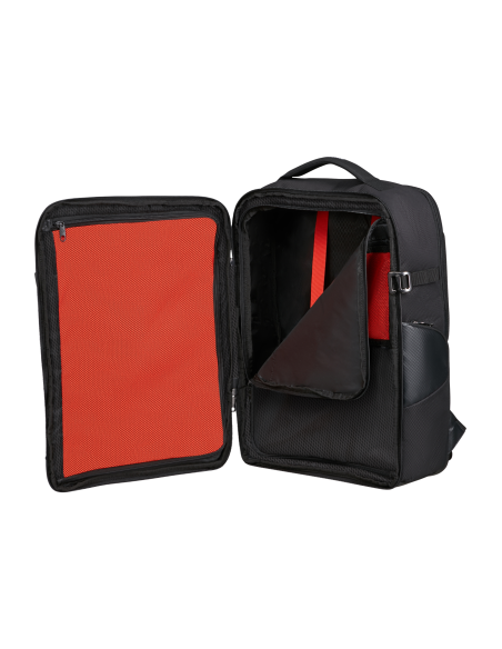 Sac à dos Samsonite Armox 17,3 pouces Noir, intérieur ouvert avec séparateurs pour vêtements
