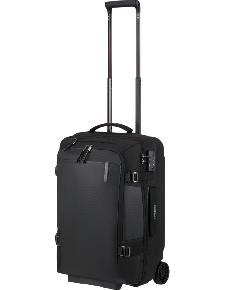 Sac de voyage cabine Samsonite Armox 55 cm Noir, poignée télescopique déployée