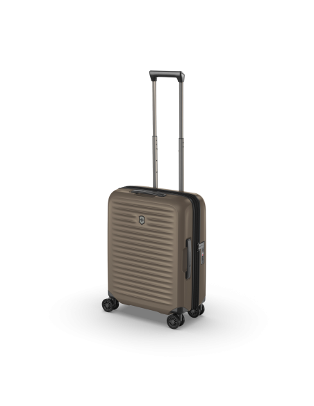 Victorinox Airox Advanced 55 cm Taupe Brown, vue de trois quarts, poignée télescopique déployée
