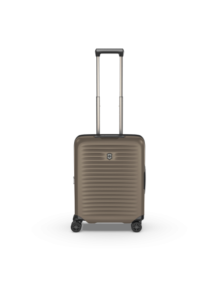 Victorinox Airox Advanced 55 cm Taupe Brown, vue de face, poignée télescopique déployée