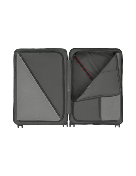 Victorinox Airox Advanced 82 cm Noir, intérieur ouvert avec sangles croisées et séparations