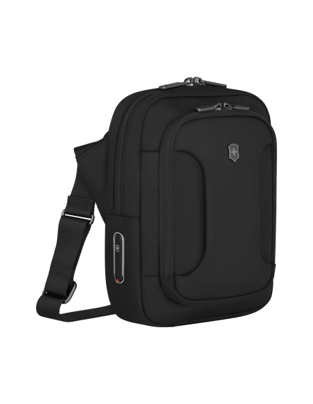 Vue de trois quarts du sac bandoulière – Werks Traveler 7.0 Noir