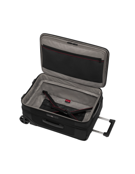 Valise ouverte avec sangles et rangements intérieurs – Werks Traveler 7.0 Noir