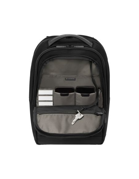 Victorinox Altmont Professional Compact Noir, poche avant et organisateur ouverts