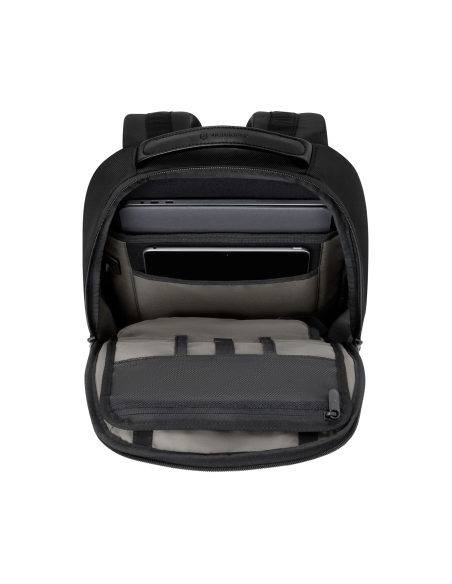 Victorinox Altmont Professional City Noir, rangements ordinateur et tablette ouverts