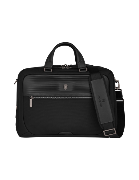 Serviette Deluxe Victorinox Mythic 15,6 pouces Noir – face avec bandoulière