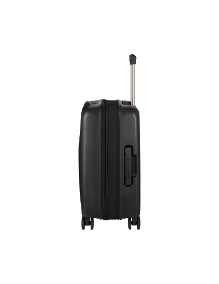 Valise cabine Global Victorinox Mythic 4 roues extensible 55 cm Noir – profil avec poignée déployée
