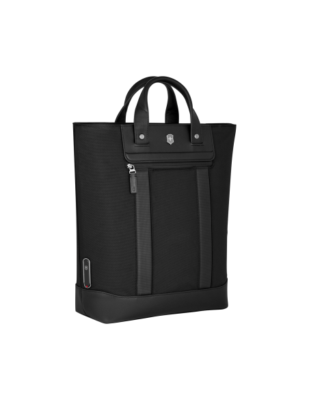 Vue de trois-quarts en cabas — cabas convertible 15 pouces Victorinox Architecture Urban2 — Noir