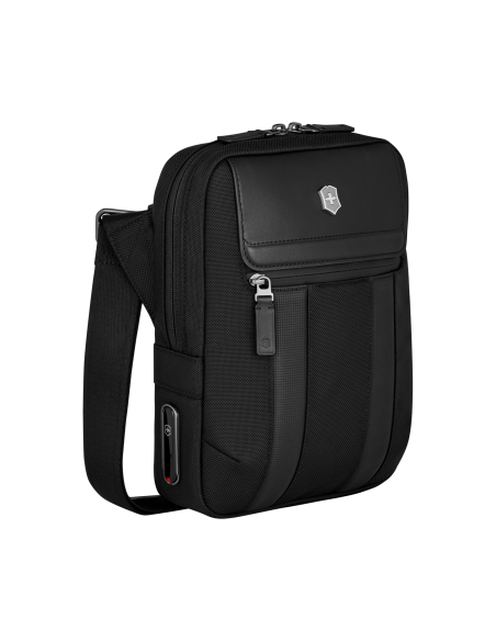 Vue de trois-quarts — sac à bandoulière pour tablette 10 pouces Victorinox Architecture Urban2 — Noir