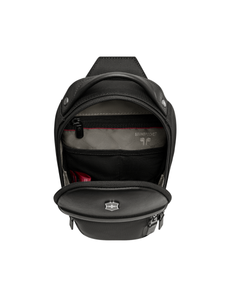 Organisateur intérieur ouvert — sac porté croisé 28 cm Victorinox Architecture Urban2 — Noir