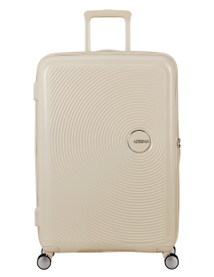 Valise soute extensible 4 roues 77 cm American Tourister Soundbox Coconut Sand, référence 88474-A936
