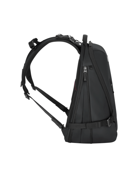 Sac à dos urbain extensible 15,6 pouces Victorinox Touring noir – profil avec soufflet d’extension ouvert