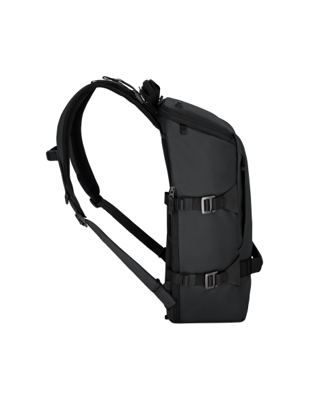 Sac à dos compact 14 pouces Victorinox Touring noir – profil fermé avec bretelles rembourrées