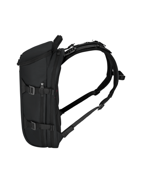 Sac à dos Commuter 15,6 pouces Victorinox Touring noir – autre profil avec poche latérale sans bouteille