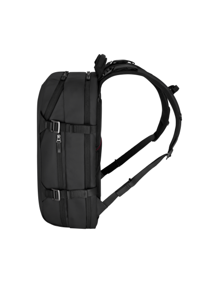Sac à dos de voyage Traveler 15,6 pouces Victorinox Touring noir – autre profil avec poche latérale sans bouteille